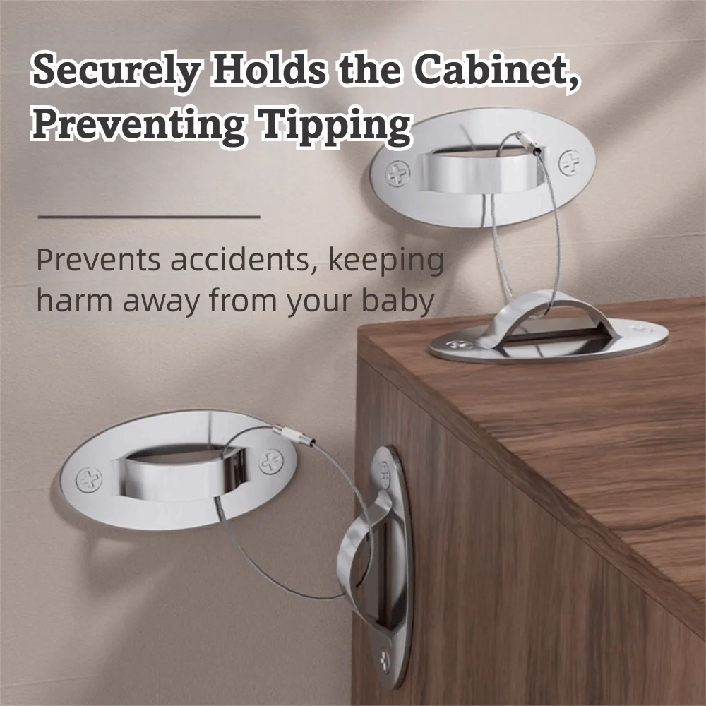 

Metal Furniture Straps Anti-reverse Hardware Anti Tip Furniture Anchors Proofing Multifunctional Cabinet Anti-reverse Buckle