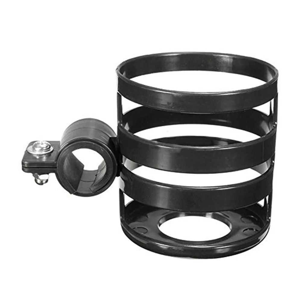 2 قطعة حامل زجاجة بلاستيكية سوداء لعربة الأطفال كرسي متحرك سكوتر ووكر قوي خفيف الوزن حامل مشروبات قفص الرف