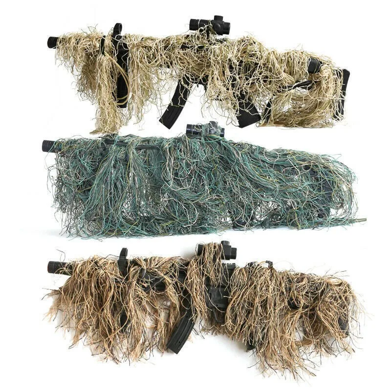 

Tactical 3D Rifle Camouflage Cover for Hunting Suit Woodland-Desert Camo Gun Wrap for Paintball Airsoft Accessories