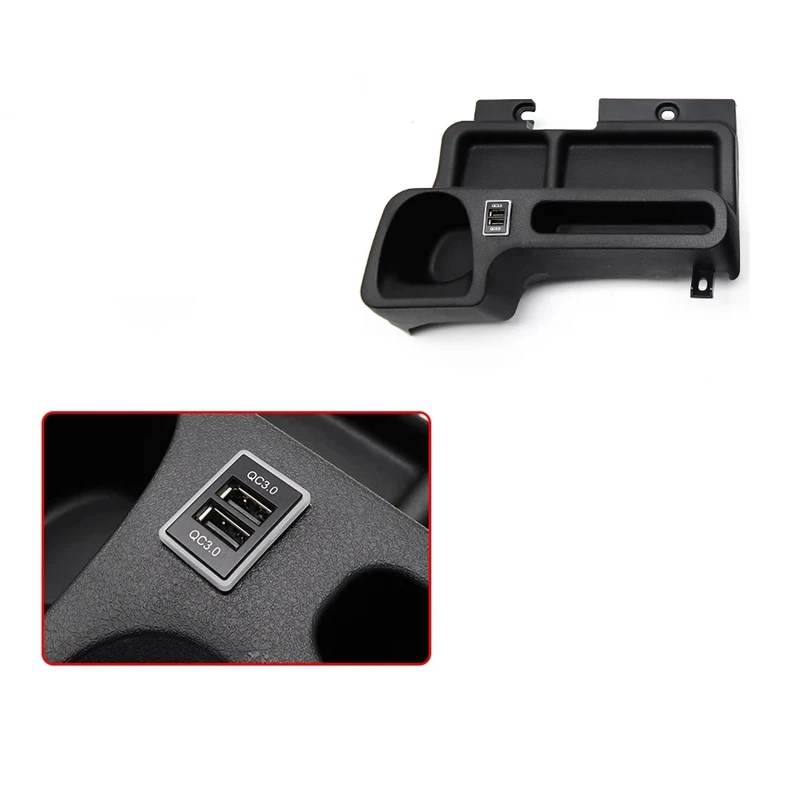 Boîte de rangement pour accoudoir de voiture avec insert USB, porte-gobelet à eau, Toyota Land Cruiser LC70, LC71, LC76, LC77, LC79