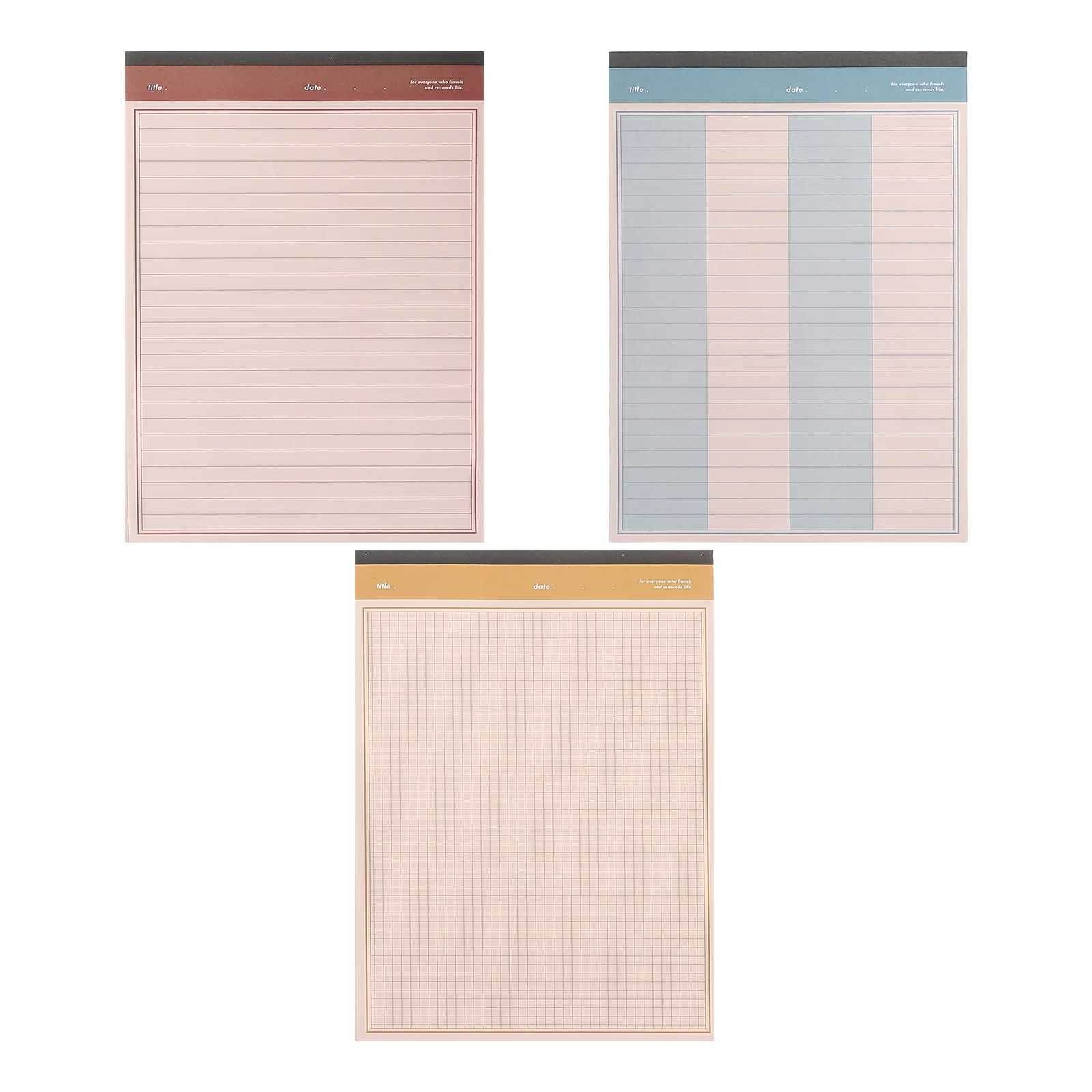 3 Pcs Study Note Book Memo Pad for Writing Daily Planner Journal Notebook Men
