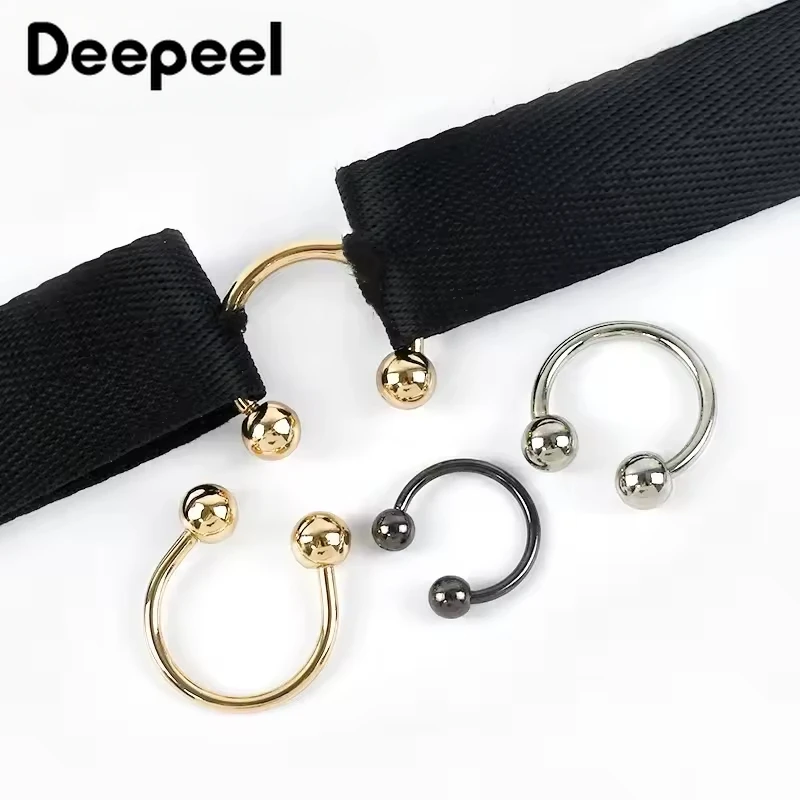 5/10Pcs Deepeel 15-60mm Metal U-shaped Rings Buckle Swimwear Bikini Clasp Double-headed Screw Buckles Decor Hat Hook Accessories