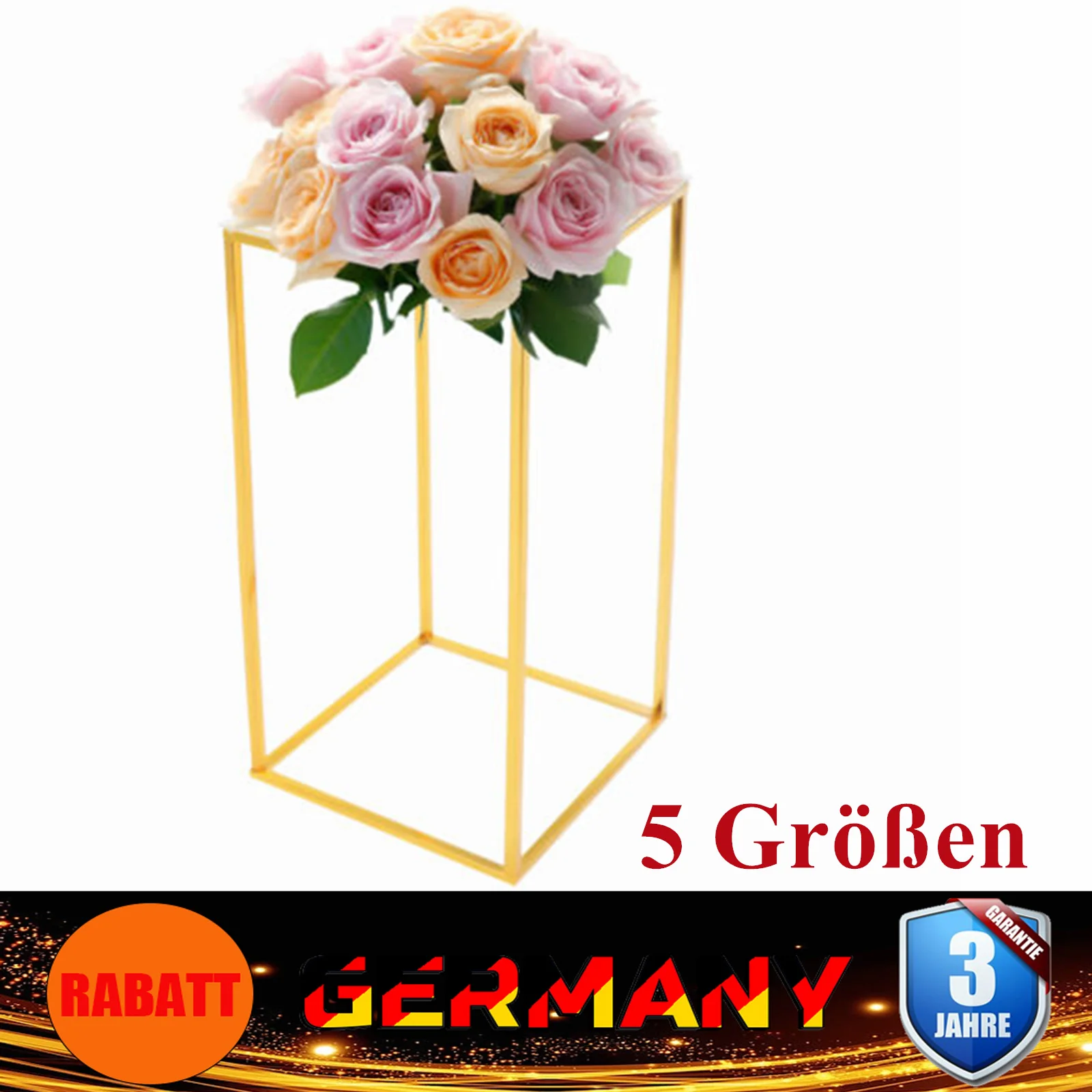 

Flower Stand Gold Metal Display Pedestal Party Wedding Home Decor Pillar Arrangement Centerpiece