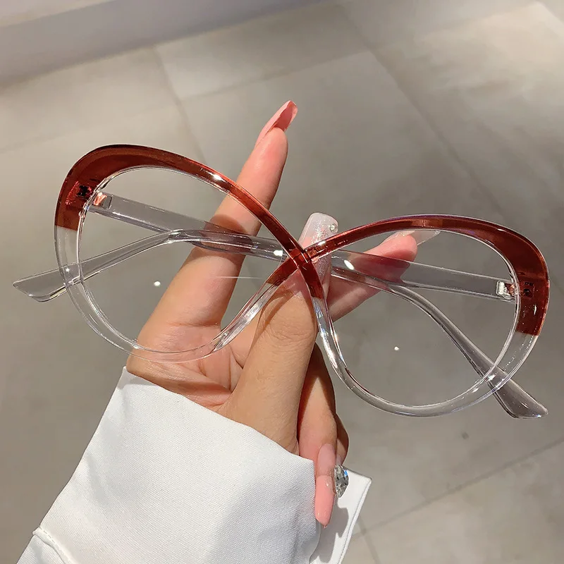 Leopard Patchwork Designer Eyeglasses Frames For Women Computer Eye Protection Glass Anti Radiation Blue Light Blocking Glasses