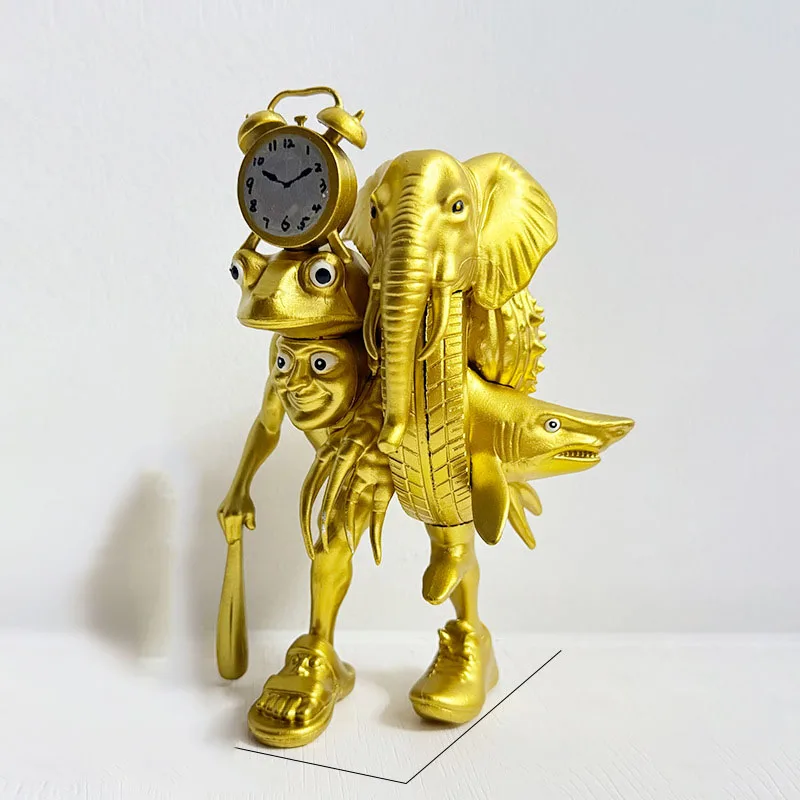 Tung Tung – figurine de dessin animé Sahur Brainrot, bâton en bois, décoration de bureau, Collection d'ornements, modèle de poupée, jouet cadeau