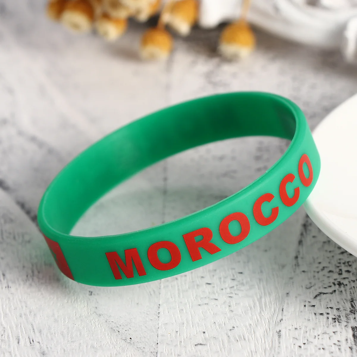

6 pcs Silicone Wristbands Flag Bracelet Durable Premium Quality Soft Comfortable One Size Fits Most For Sports Games