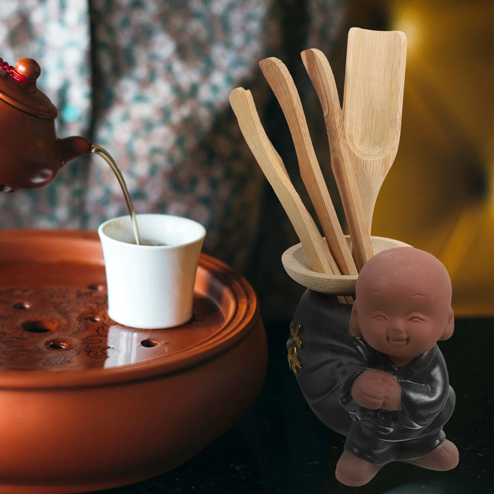 

Style Set Chinese Kung Fu Ceremony Utensil Kit Wooden Tea Making Tool For Office Home Kitchen Tea Accessories