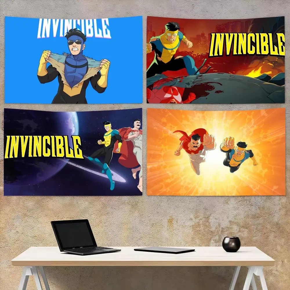 Superhero Anime I-Invincible Tapestry Microfiber Tapestry Wall Hanging Decor for Bedroom Living Room Home Outdoor Festival