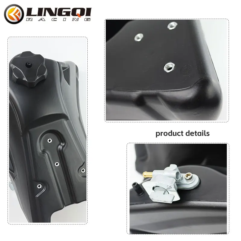 LYNNCHI Motorcycle 10L Fuel Tanks Black Plastic Gas Gasoline Petrol Tanks For Kayo T2 T4 250 Off Road Vehicles Accessories