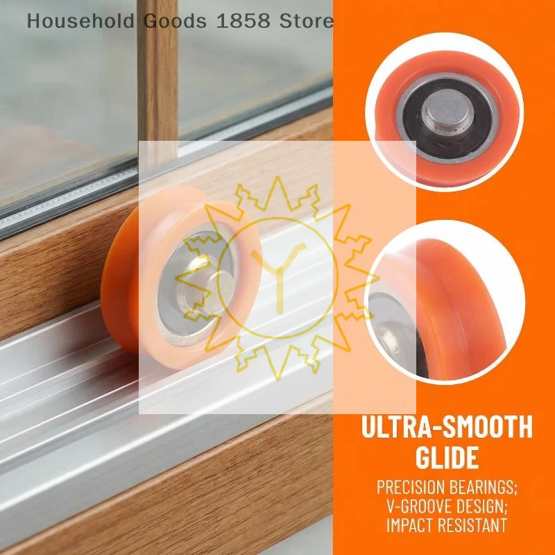 3Pcs  Groove Plastic Roller Bearing with Shaft POM Nylon Wheel Guide For Sliding Gate Track Window Rail System