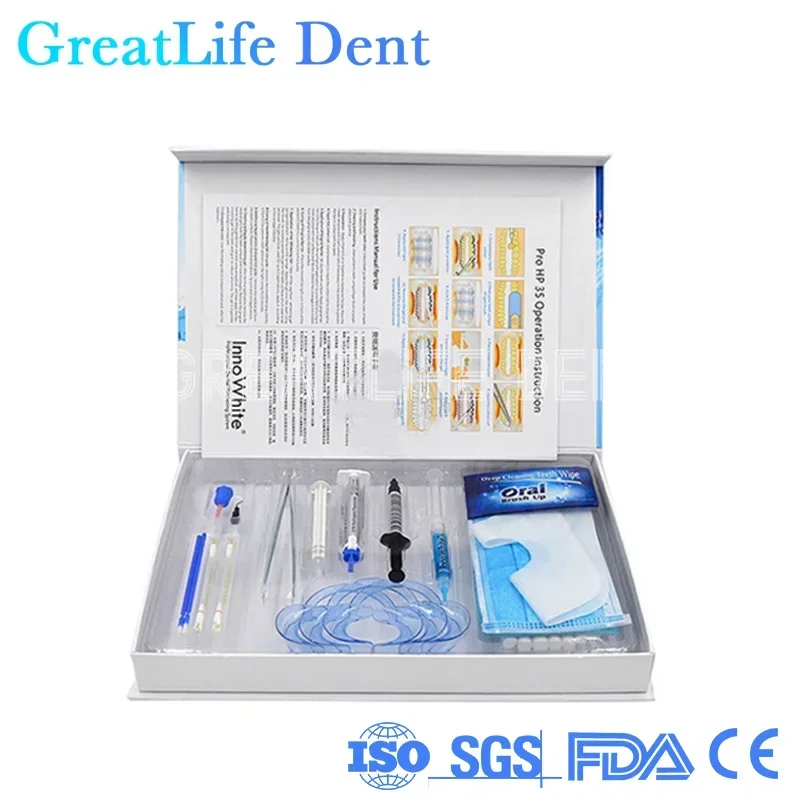 GreatLife Professional Teeth Bleaching Kit Dental Whitening Kit Hydrogen Peroxyde Teeth Whitening Gel 35% Teeth Whitening Gel