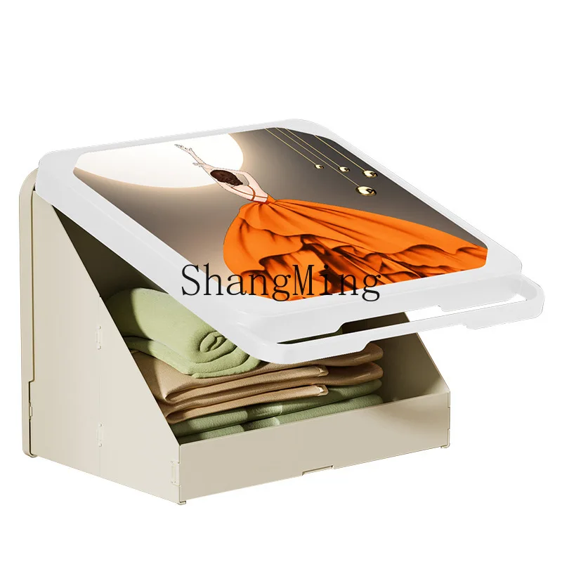 

PYH mural storage box put clean clothes artifact bath wall hanging folding bathroom rack toilet cabinet