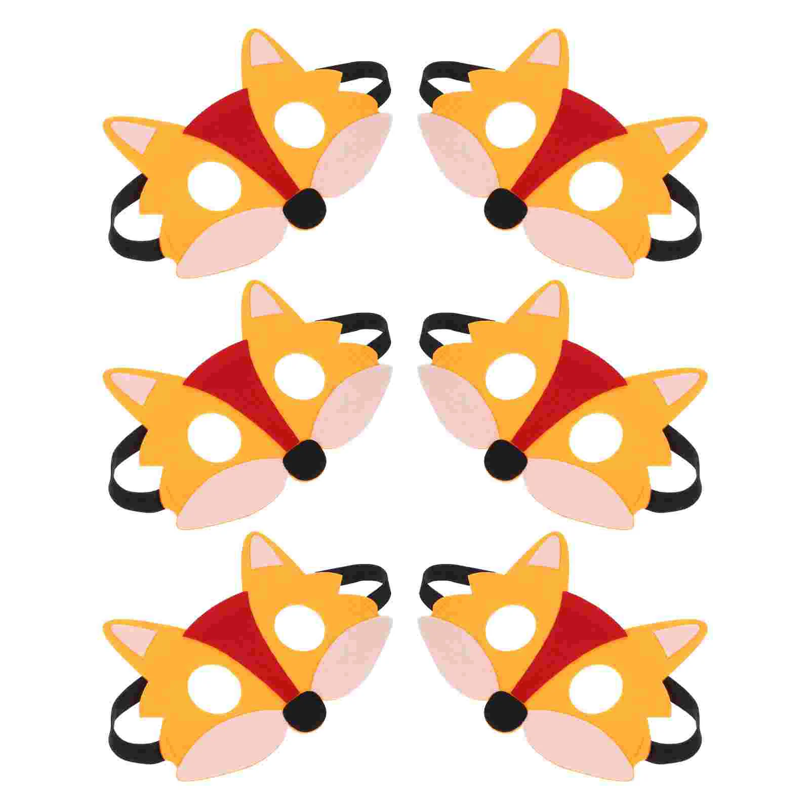 6 Pcs Kids Halloween Costumes Non-woven Felt Surface Animals Mask Props Facial Fox Half Man