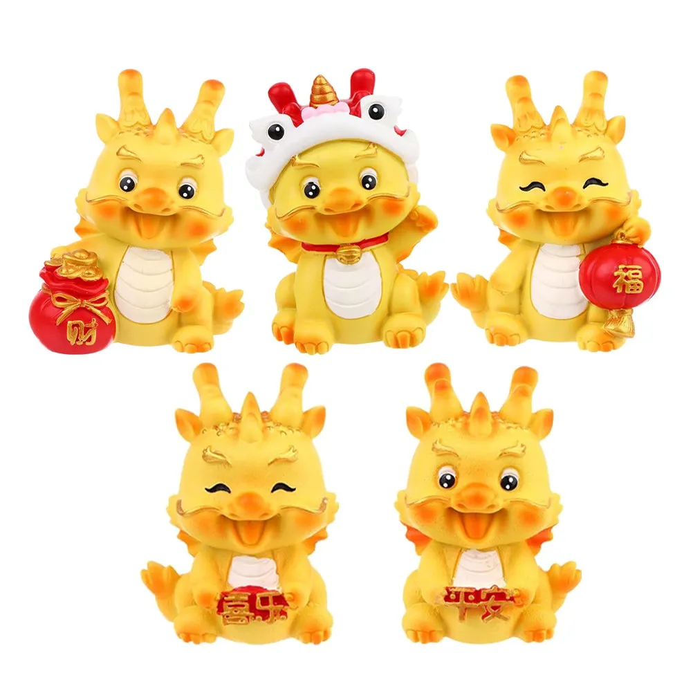 

Набор из 5 миниатюрных фигурок драконов из смолы для декора сада, газона, двора, балкона, рабочего стола, украшение для ландшафта, декоративные фигурки драконов по знакам зодиака