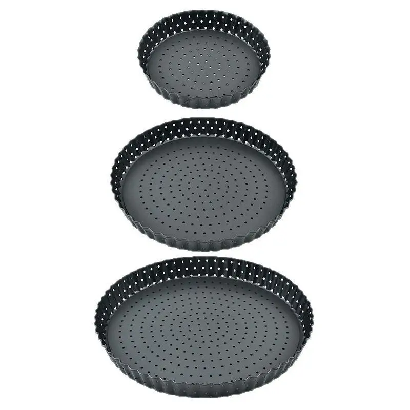 【HM】5/8/9 Inch Perforated Cake Pan PIZZA Pan Non-Stick Fruit Pie Cake Molds Baking Pan Bottom Baking Tray Bakeware Tools