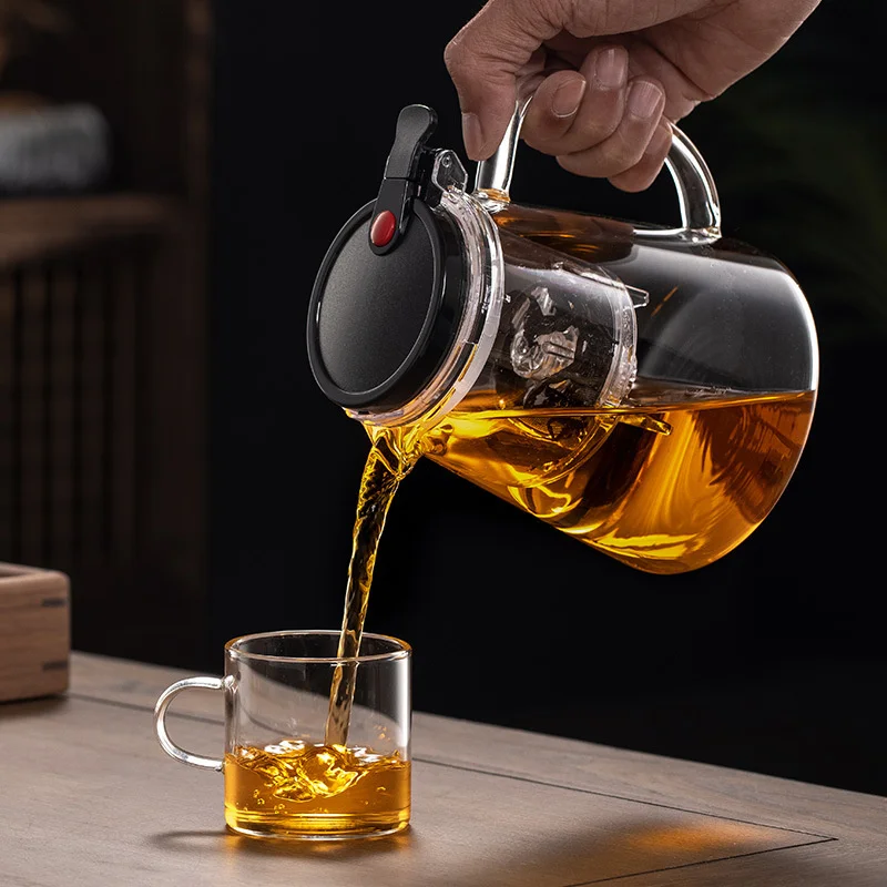 750ml Heat-resistant Glass Tea Pot Flower Kettle Kung Fu Teawear Set Tea Strainer Infuser Puer Oolong Barley Pot Teaware