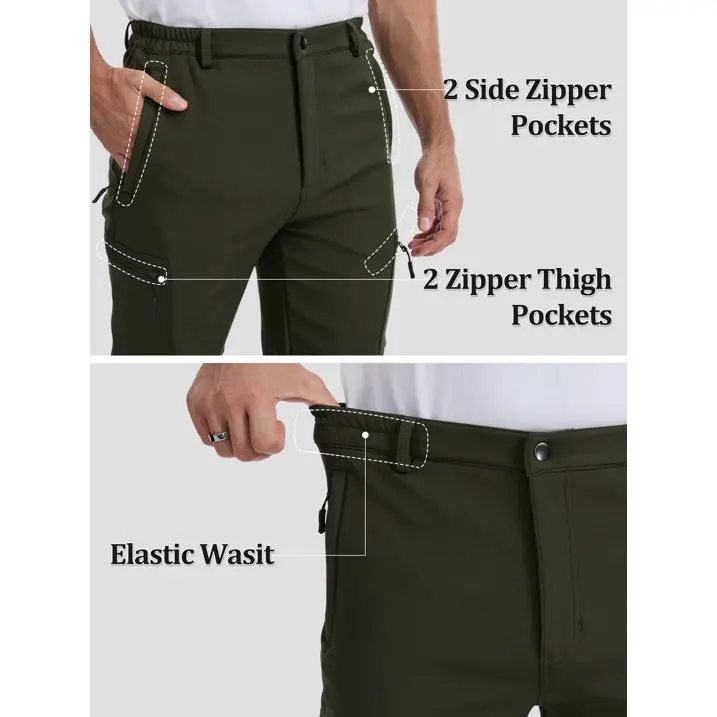 Winter Herren Wasserdichte Camping-Wanderhose Cargo Taktische Softshell Warme Fleece Winddichte Outdoor-Trekking-Jagdhose – Detail 33