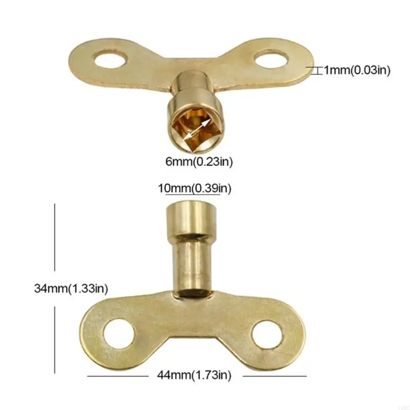 62kc Solid Brass Radiator Plumbing Keys Logam Untuk Ventilasi Air Spool