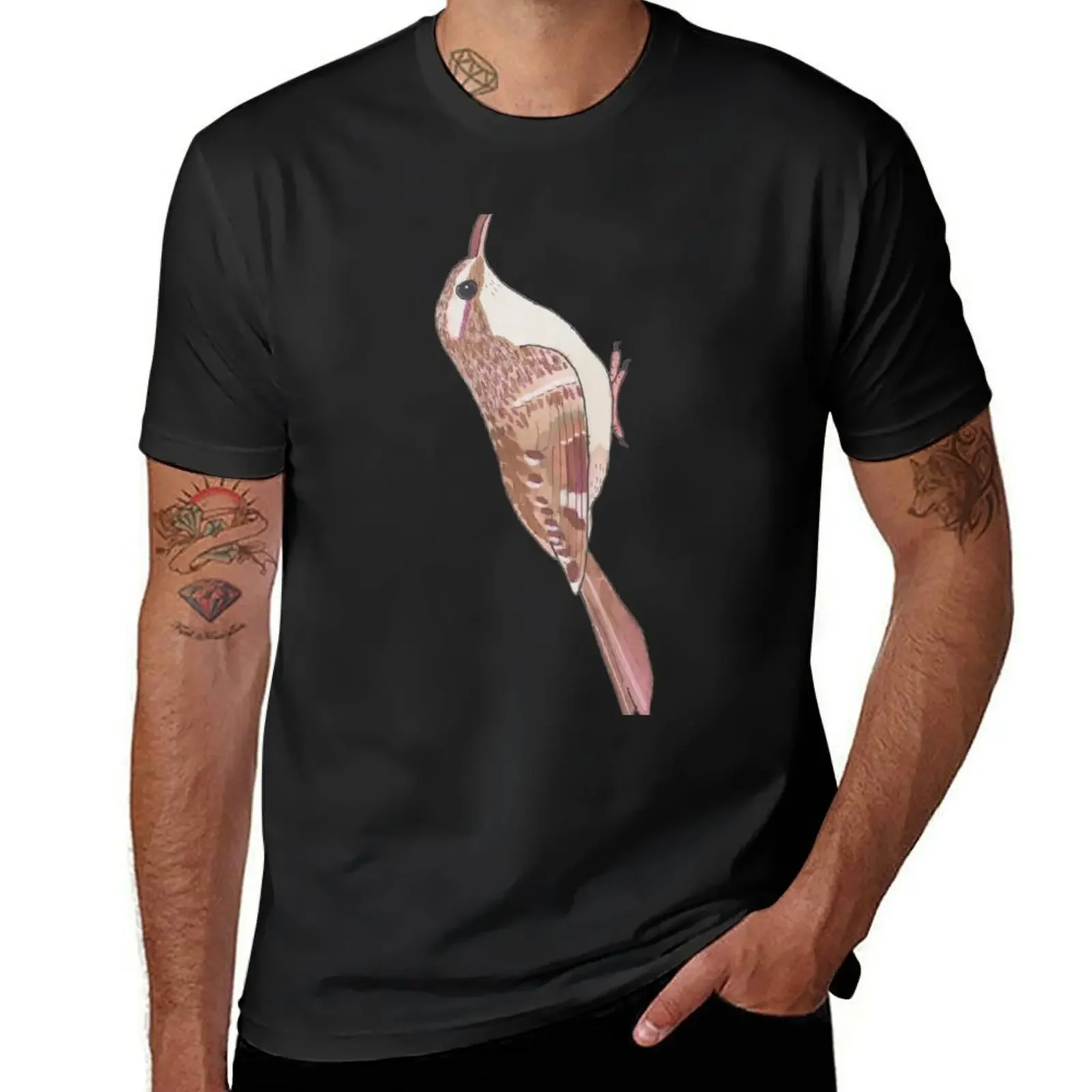 Brown Creeper bird species wildlife art T-Shirt plus sizes essential t shirt shirts graphic tees Short sleeve tee men