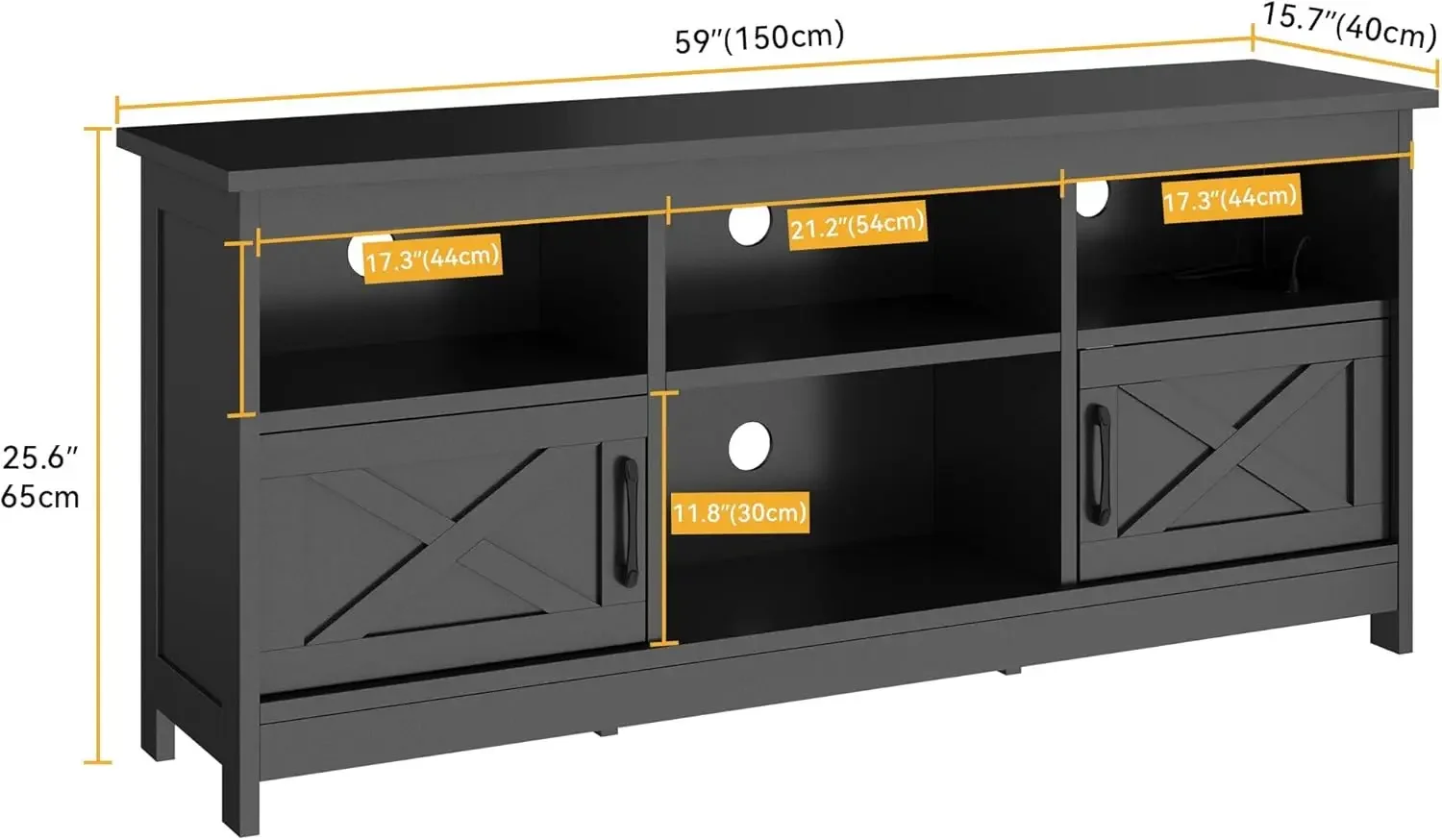 TV Stand for TVs Up to 65 Inch, Entertainment Centre with LED Light, TV Table with Power Outlet