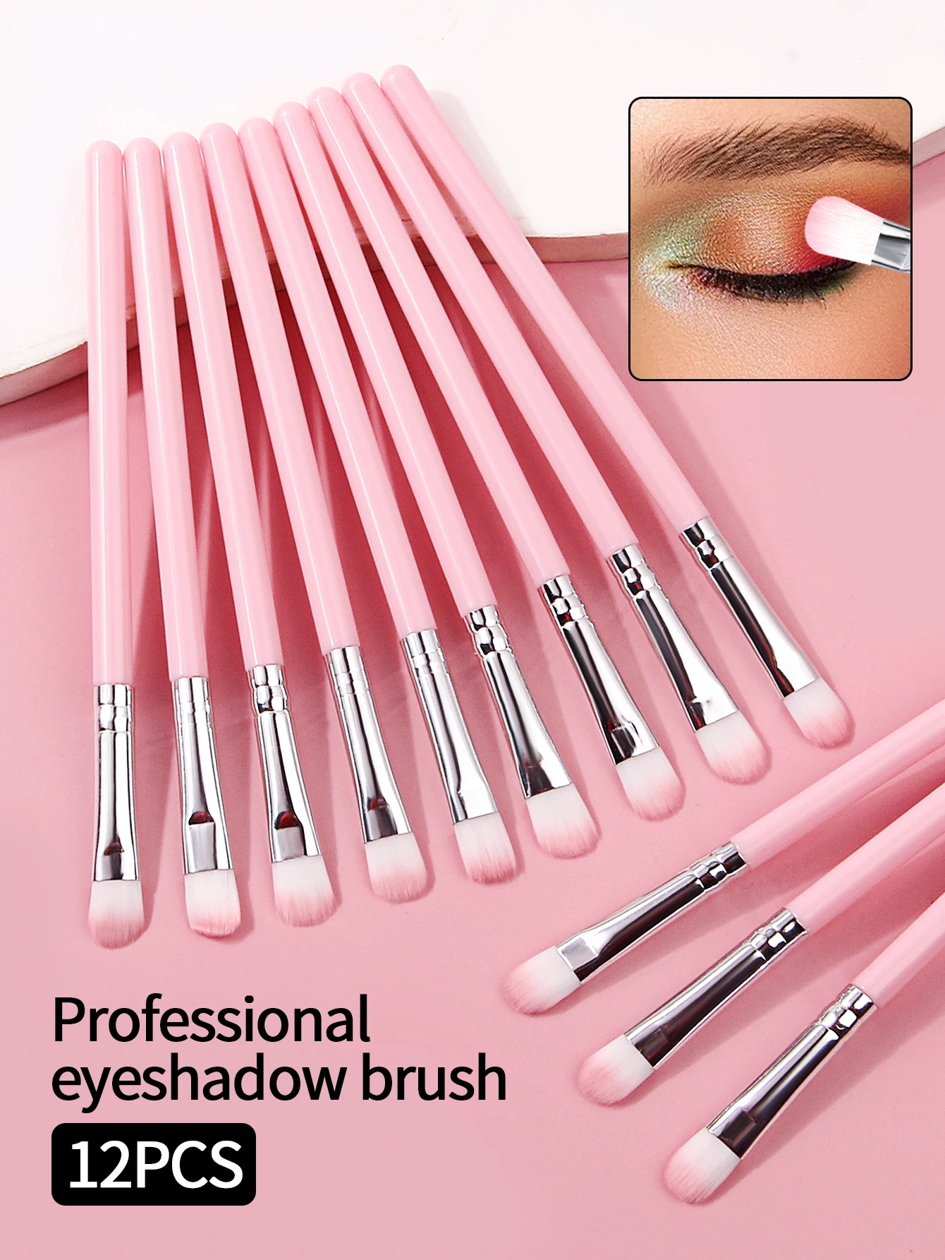 12 ชิ้นสีชมพูเงิน Ultra - บาง Lip Line คอนซีลเลอร์คิ้วแปรงรายละเอียดคอนซีลเลอร์เครื่องมือแต่งหน้า Lip Brow Contour แปรงสาย