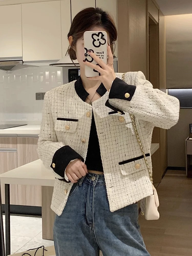 

French style small fragrance jacket for women 2024 new Korean spring and autumn season high-end fashion short top