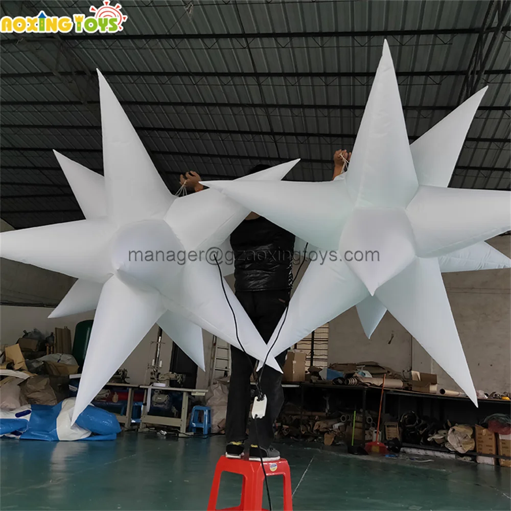 Giant LED Light Inflatable Star Hanging Balloon For Stage Advertising Event Nightclub Wedding Party Decoration