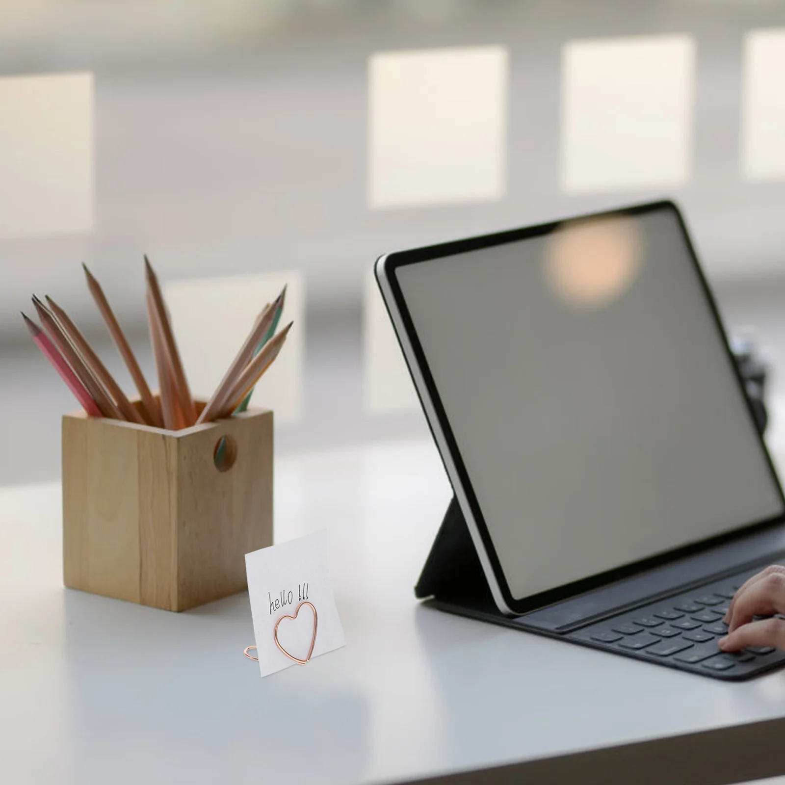 24Pcs Adorable Heart Shaped Paper Clips Sturdy File Clips for Daily Use Office Organization Desk Accessories Set