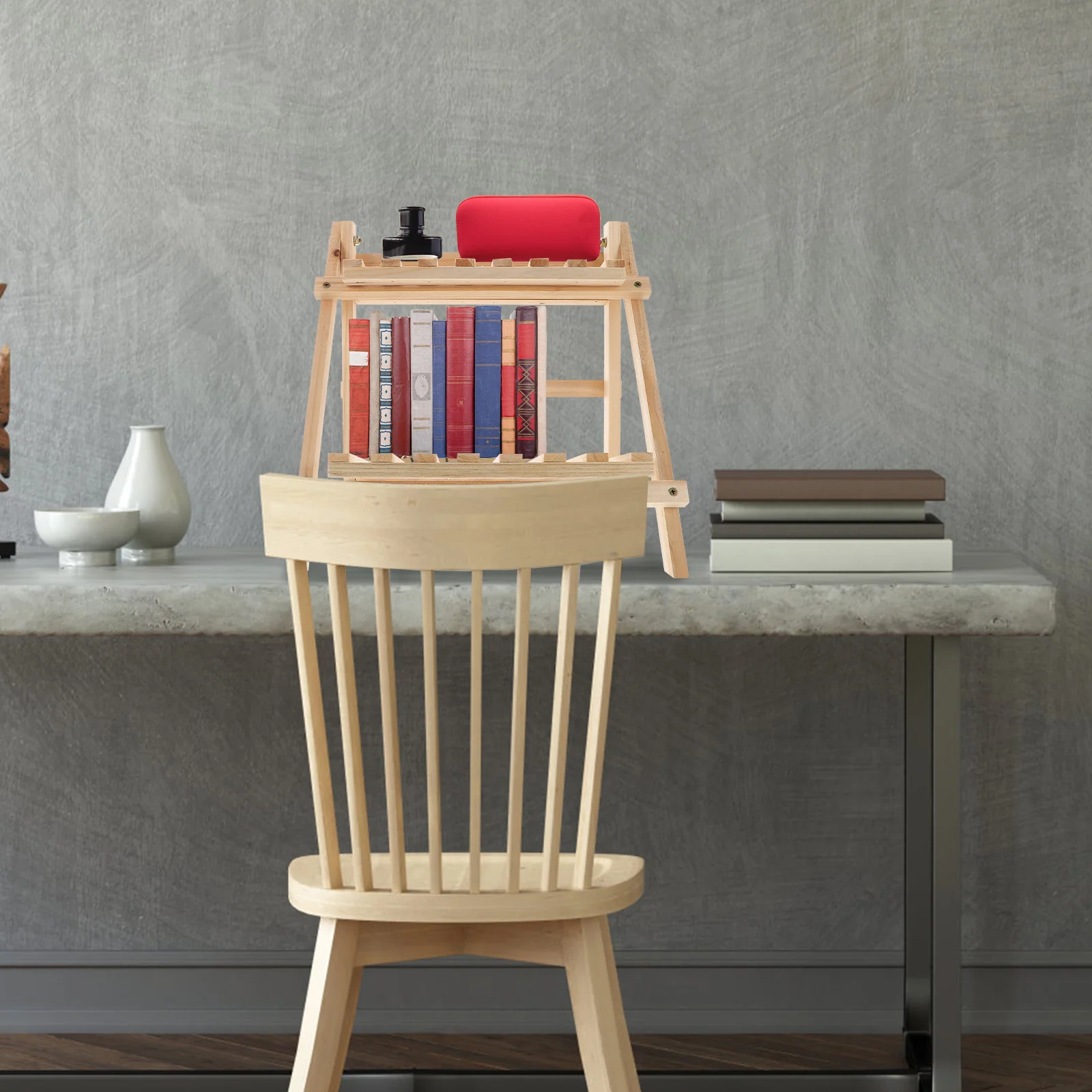 

2 Tier Wooden Tabletop Storage Rack Desktop Organizer For Bookshelf Flowerpot Holder Dormitory Shelf Home Decor Wooden Desk