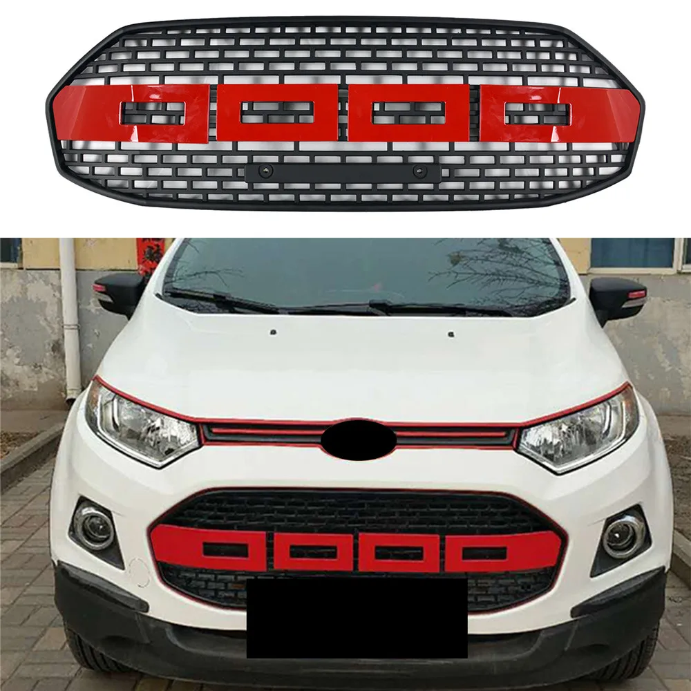 Griglia da corsa anteriore per Ford Ecosport Car Bumper Mesh Grids accessori di copertura neri opachi stile F150