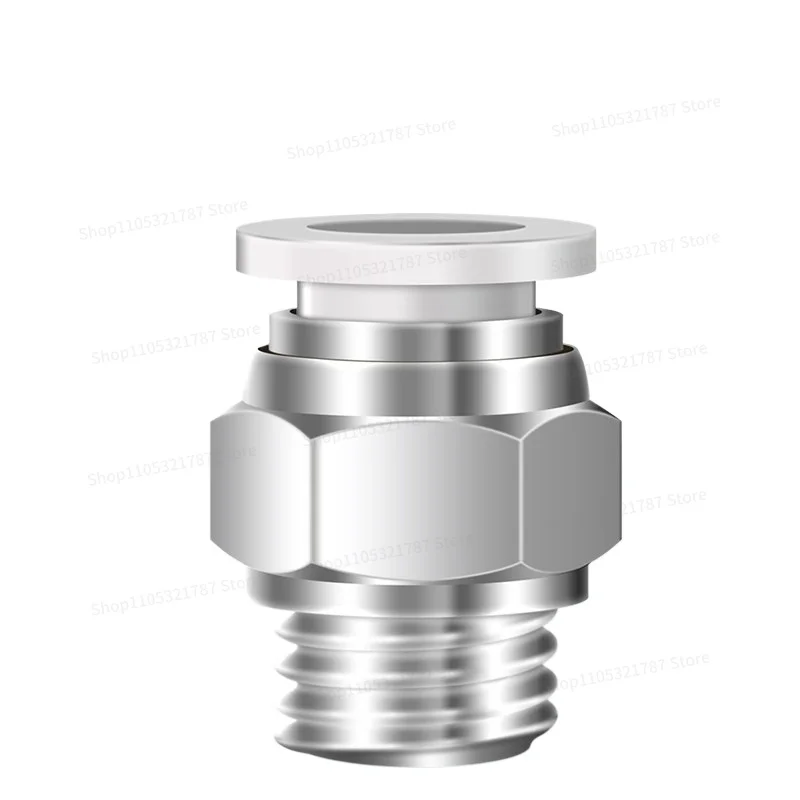 For Pneumatic Quick Plug Quick Connector Thread Through PC4/6/8/10/12-M6/M8/M10/M12/16