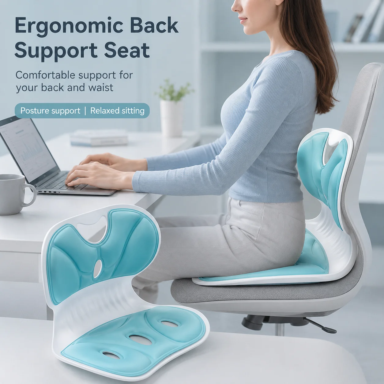 Ergonomic Backrest Cushion, Hollow Breathable Lumbar Support Pad