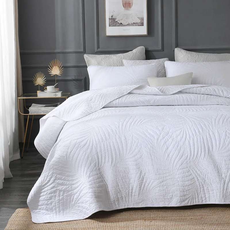 Imagem -05 - Boho Folhas Taupe Milho Branco 100 Algodão Colcha Conjunto Peças Completo Rainha Tamanho Capa de Cama com Fronha Shams