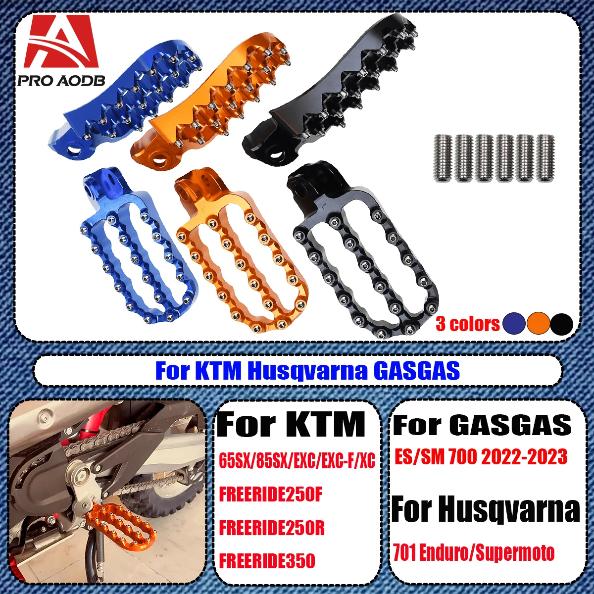 Motorcycle CNC Foot Rest Pegs Footrest Footpeg For KTM 1290 1090 990 950 890 790 690 390 Adventure SMC/R/S Supermoto 2004-2023