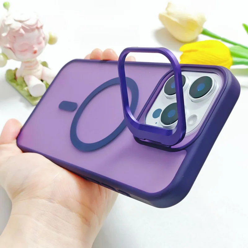 

Suitable for Apple 17 Pro Max skin sensitive magnetic phone case iPhone 16 lens holder, anti drop protective cover