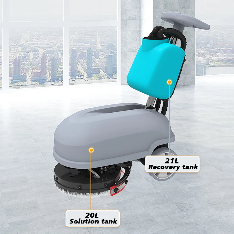 

Magwell C350D Walk-Behind Floor Scrubber Single Brush Electric Cleaning Machine Plastic Body New Condition for Shopping Malls