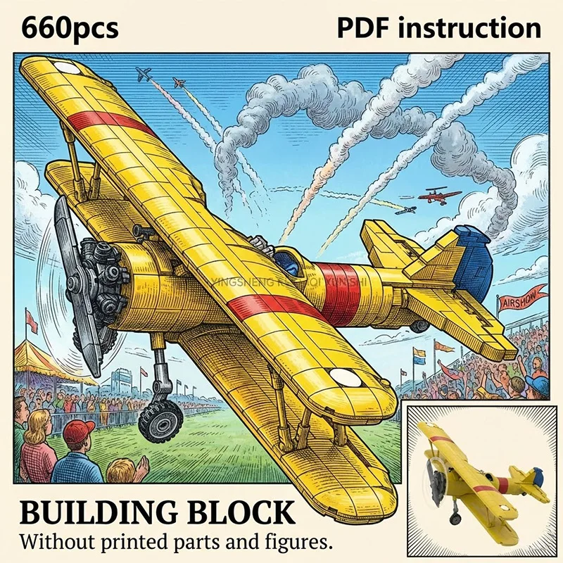 

DIY Classic Aviation Flight Adventure Airplane Construction Set Pilot Toy Building Bricks Gift
