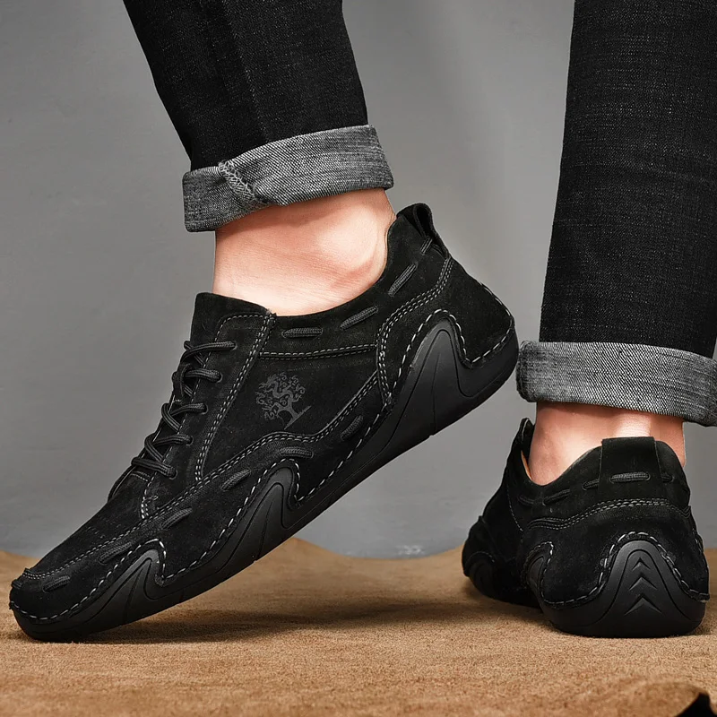 Men\'s Leather Casual loafers Shoes wedding Dress Shoes New Big Size Moccasins Shoes Suede shoes High Quality zapatos Size 48