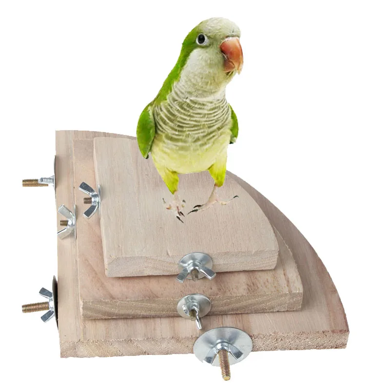 

3Size Nature Wood Small Pet Bird Stand Platform Parrot Perch Toy Hamster Chinchilla Rack Cage Toys Bird Cage Accessoires Oiseaux