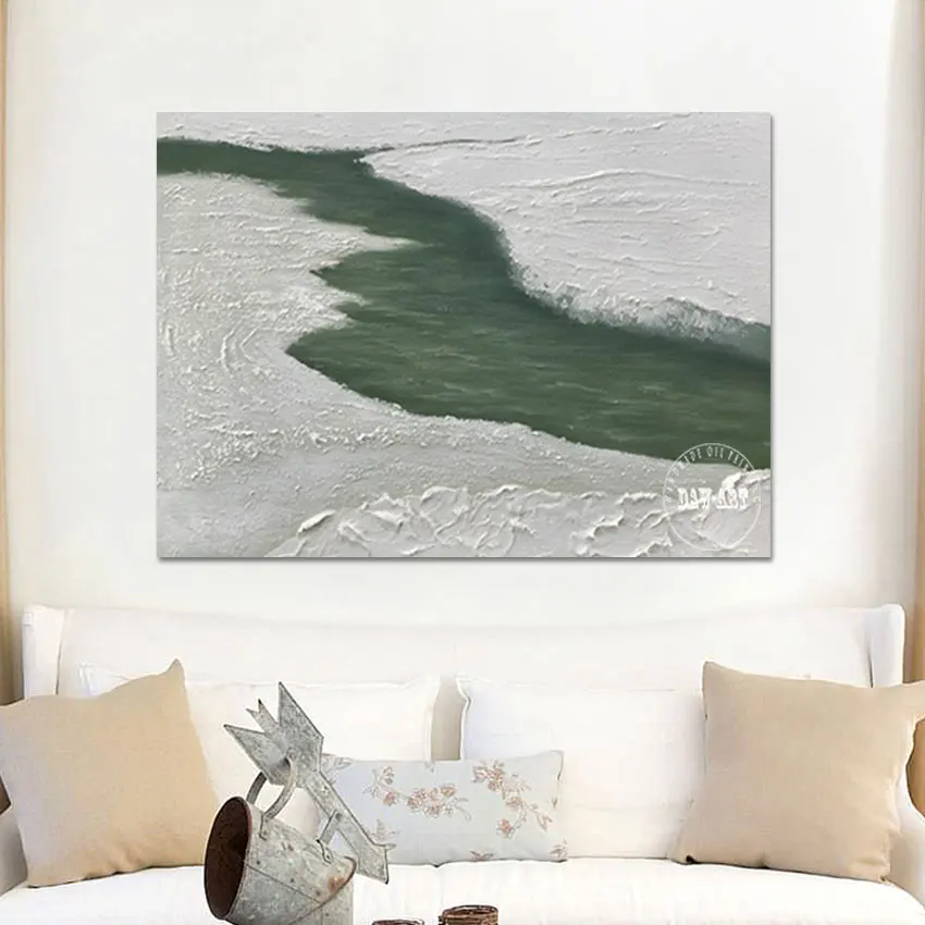 Streams Flowing Landscape Modern Decor Wall Picture Beautiful Handmade Natural Scenery Painting Wall Abstract Art Frameless