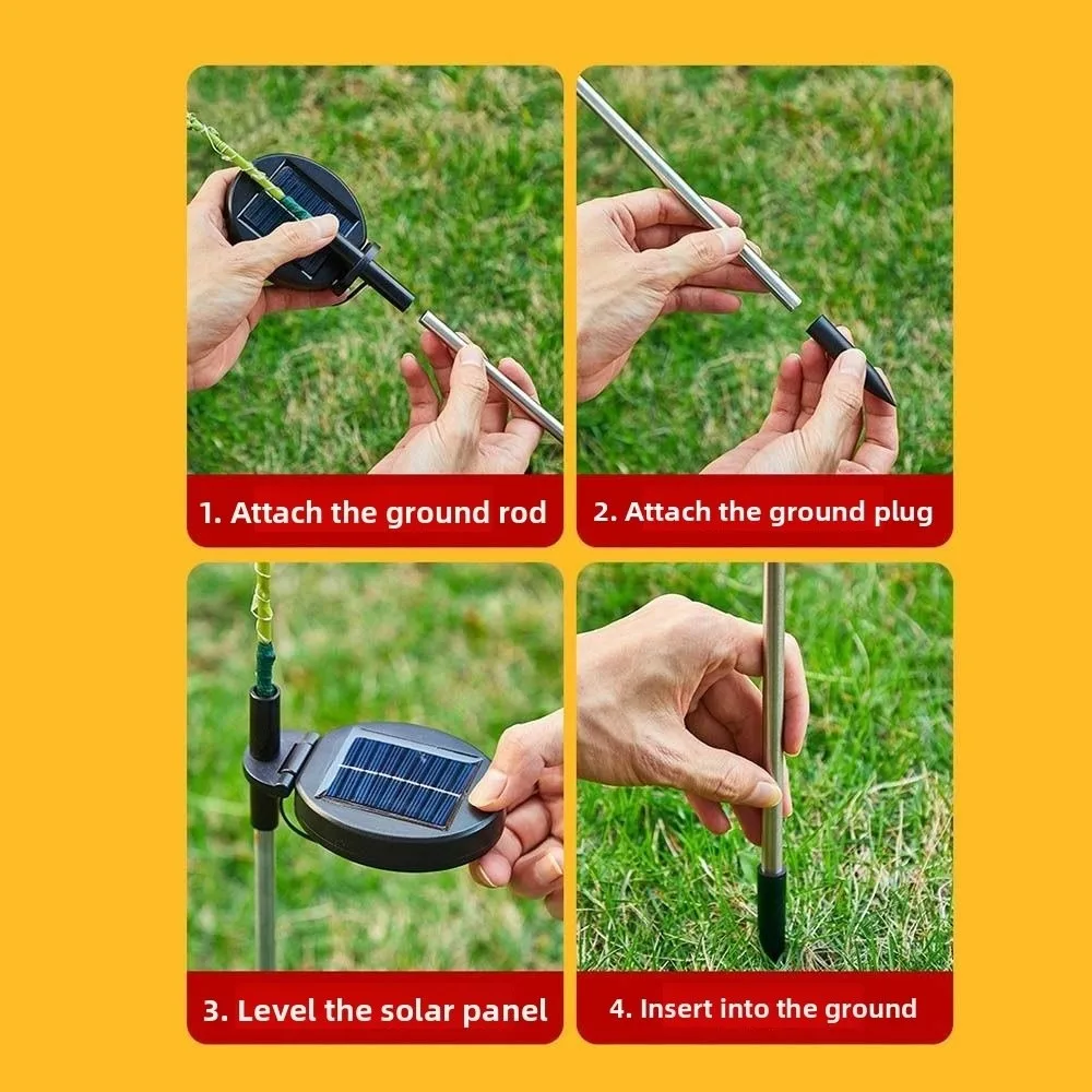 

Waterproof Solar Flower Light Ground Mounted with 3 Head Simulation Flower Lamp Intelligent Light Sensing Warm light