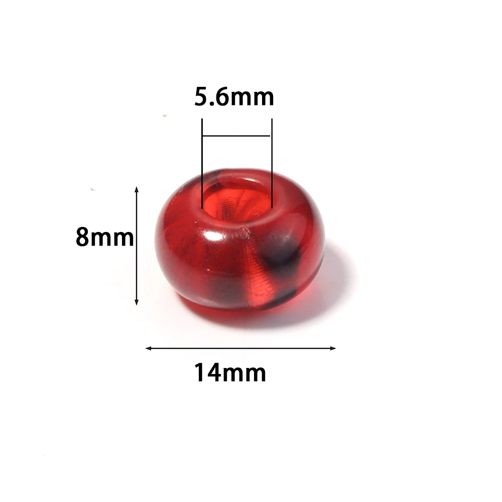 20pcs 14x8mm Transparent Colored Acrylic Leopard Beads Large Hole Loose Spacer Abacus Beads For DIY Bracelet Keychains Wholesale