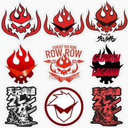 Toppa Gurren Lagann Anime Flame Skull Stickers for Decorate Wall Racing Motorcycle Car Table Off-road Van Decal Accessories