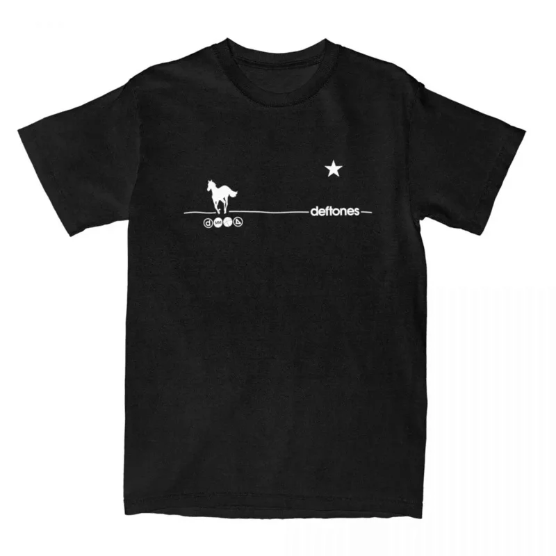 Y2K Men Women Deftones Rock Band Ohms White Pony T-Shirt Merchandise Funny 100% Cotton Metal T Shirts Tee Clothes All Seasons