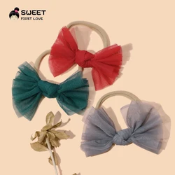 Lace Elastic Bow Hair Bands Headbands for Baby Girl Cute Children Bowknot Hairband Fashion Kids Headwear Baby Hair Accessories