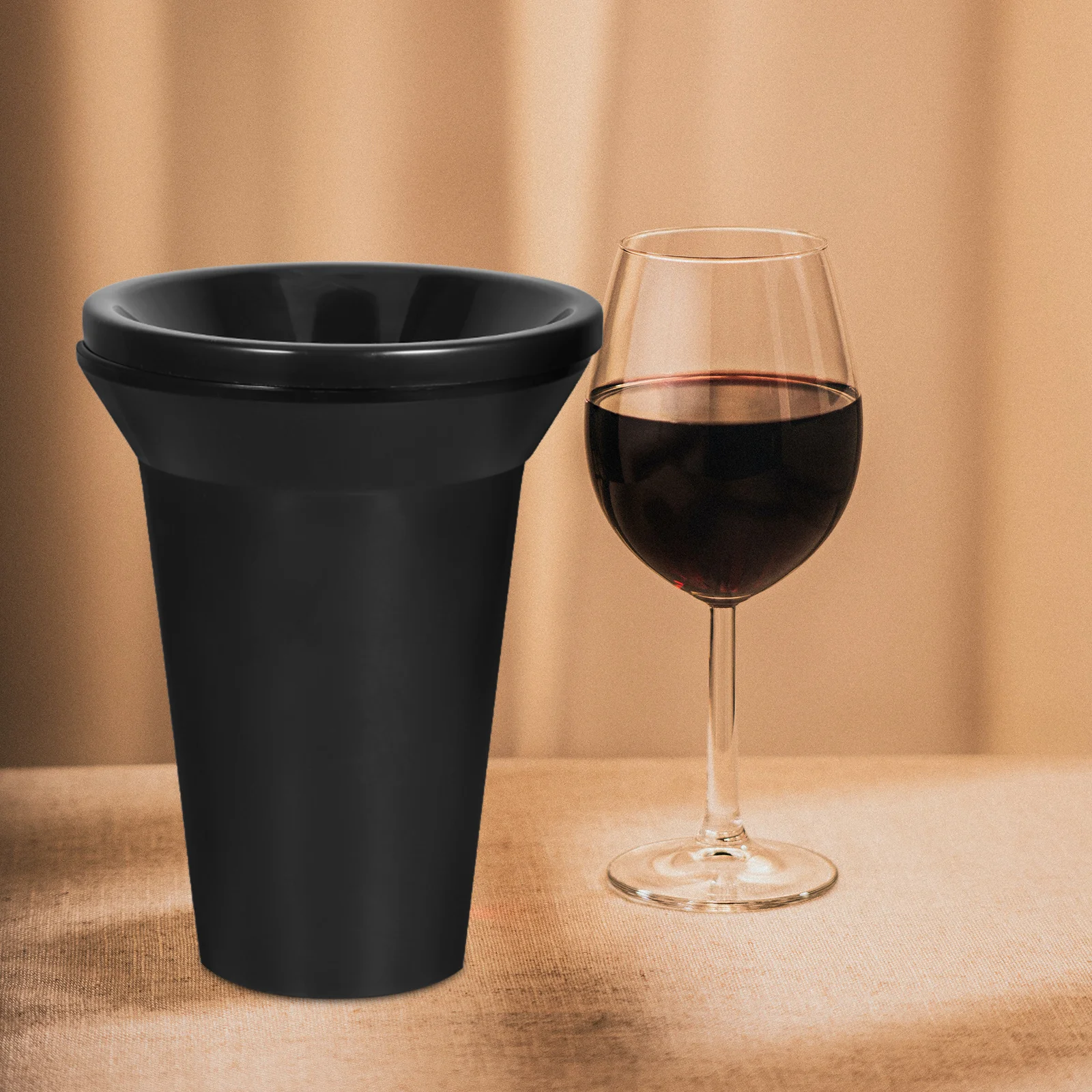 Black Wine Spittoon Ice Bucket Plastic Round Barrel for Wine Tasting Bars Events Chilling Drinks Stable 6.48x4.79x4.79in