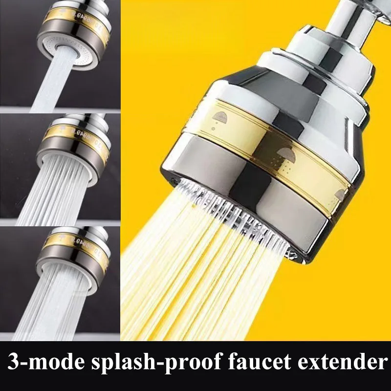 Universal Kitchen Faucet Extension Tube Half Copper Gold Edge Anti Splash Tap Booster Bubbler Water Flow Regulating Nozzle