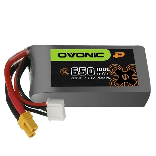 Imagen 2 del producto OVONIC-batería Lipo 3S1P de 11,1 V, 650mAh, 100C, enchufe XT30 para helicóptero RC, Quadcopter, FPV, piezas de Dron de carreras, batería de Drones 3S