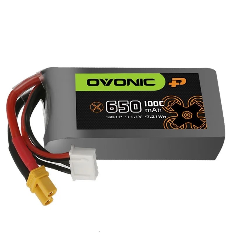 Imagem -02 - Ovonic-lipo Bateria 3s1p 11.1v 650mah 100c Xt30 Plug para Helicóptero rc Quadcopter Drone de Corrida Fpv Peças 3s