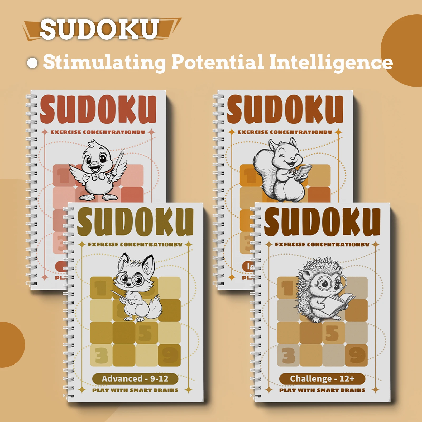 Fun Sudoku activity book, number reasoning and logic training, brain games workbook, boost focus and thinking skills